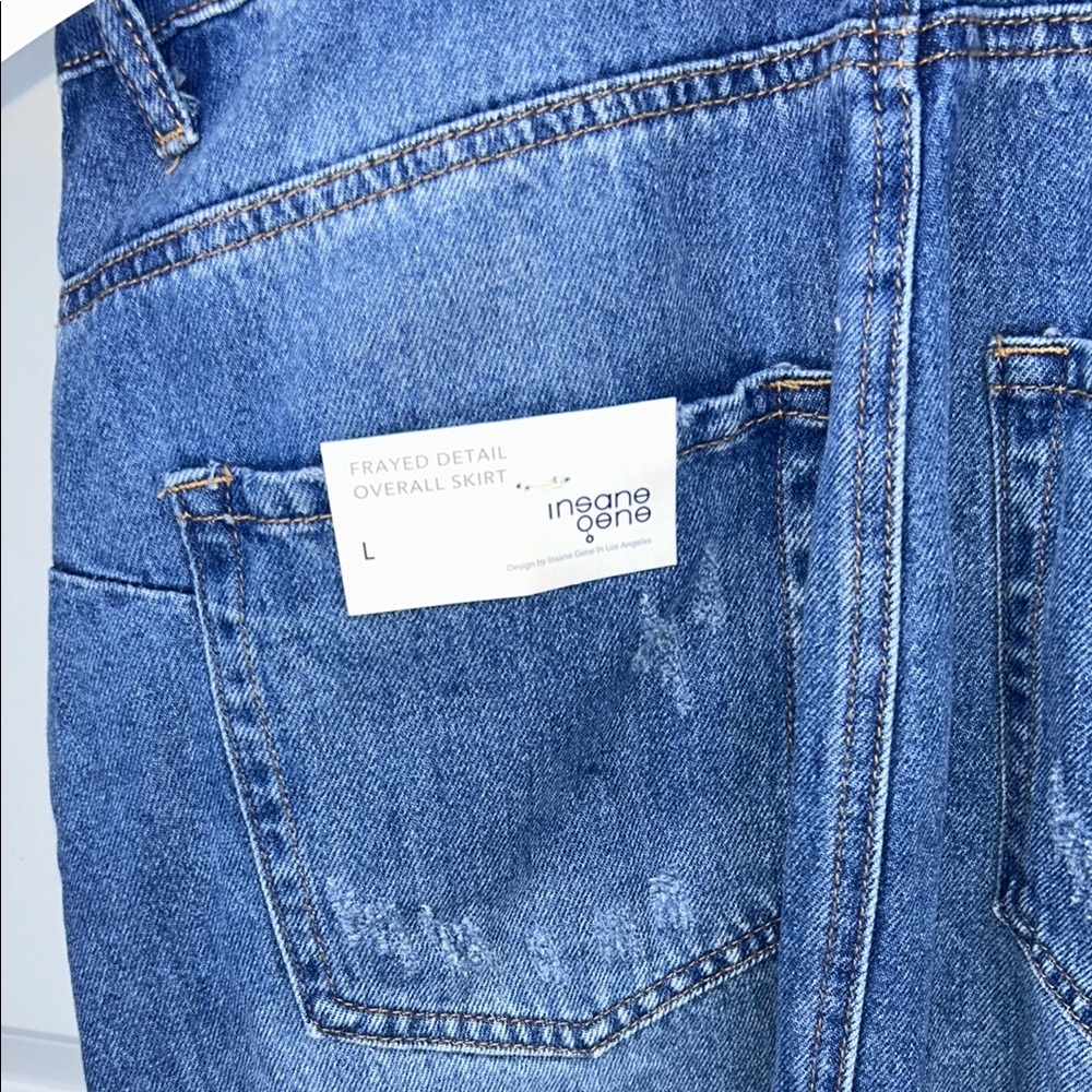 Insane Gene Simple Day - Frayed Detailed Denim Overall
Mini Dress Size Large - Picture 4 of 12